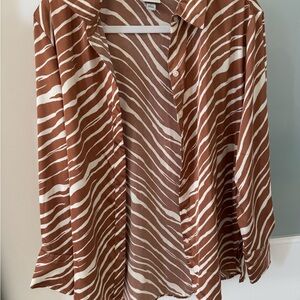 Brown and White Zebra Print Women's Top